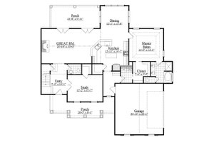 Floor Plan - Main Floor for Farmhouse House Plan #1071-18 - 4 bed, 3.5 bath