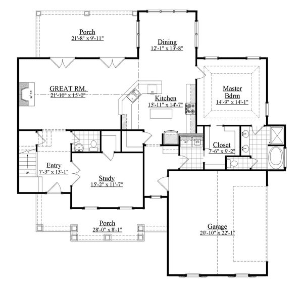 Farmhouse Floor Plan - Main Floor Plan #1071-18