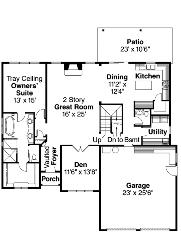 House Plan Design - European Floor Plan - Main Floor Plan #124-644