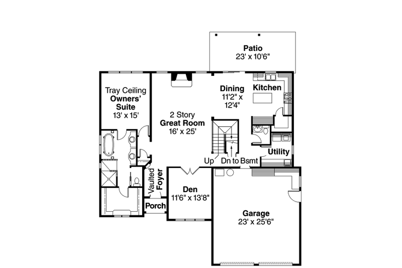 Home Plan - Floor Plan - Main Floor for European House Plan #124-644 - 3 bed, 2.5 bath