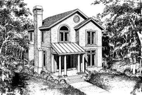 European Exterior - Front Elevation Plan #322-102