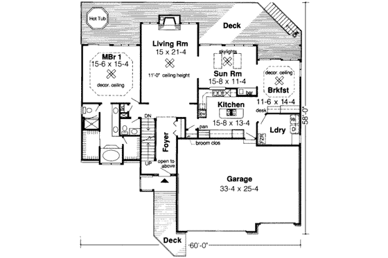 Floor Plan - Main Floor for European House Plan #312-116 - 3 bed, 2.5 bath