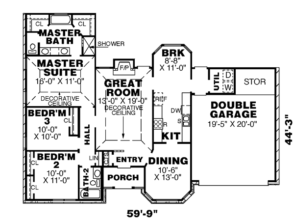House Plan Design - Traditional Floor Plan - Main Floor Plan #34-135