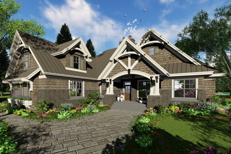 House Blueprint - Exterior - Front Elevation 4 for Craftsman House Plan #51-572 - 4 bed, 3 bath