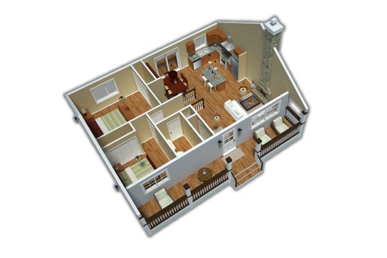 Floor Plan - Other Floor 1 for Country House Plan #18-1027 - 2 bed, 1 bath