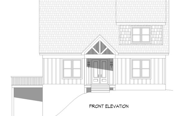 Exterior - Front Elevation 3 for Southern House Plan #932-891 - 3 bed, 2.5 bath