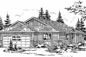 Traditional Exterior - Front Elevation Plan #18-1030