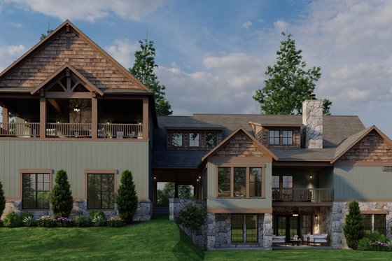 Exterior - Rear Elevation for Craftsman House Plan #17-3429 - 4 bed, 5.5 bath