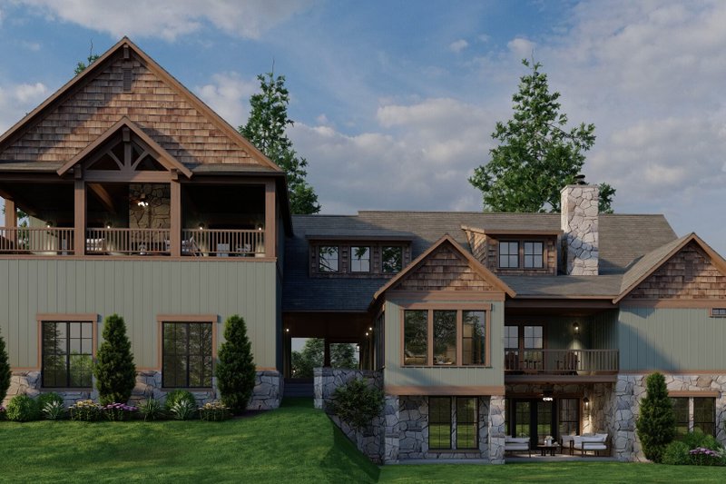 House Plan Design - Exterior - Rear Elevation for Craftsman House Plan #17-3429 - 4 bed, 5.5 bath