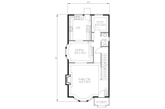 Floor Plan - Main Floor for Traditional House Plan #423-31 - 3 bed, 2.5 bath