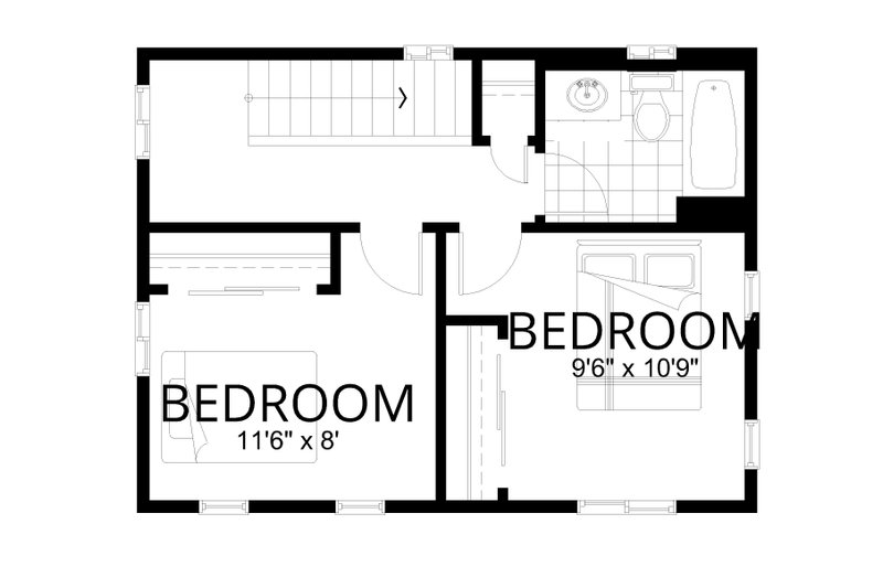 Dream House Plan - Floor Plan - Upper Floor for Farmhouse House Plan #112-224 - 2 bed, 1.5 bath
