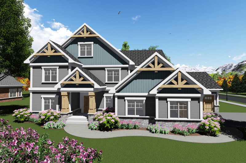 Dream House Plan - Craftsman Exterior - Front Elevation Plan #70-1289