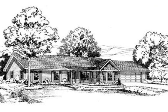 Exterior - Front Elevation for Ranch House Plan #312-849 - 3 bed, 2 bath