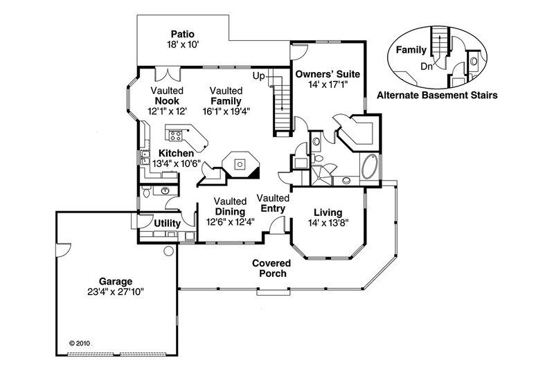 Home Plan - Floor Plan - Main Floor for Farmhouse House Plan #124-181 - 4 bed, 2.5 bath