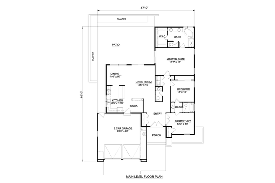 Floor Plan - Main Floor for Adobe / Southwestern House Plan #116-292 - 3 bed, 2.5 bath