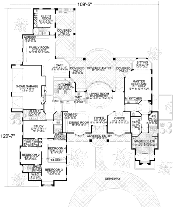 Mediterranean Floor Plan - Main Floor Plan #420-133