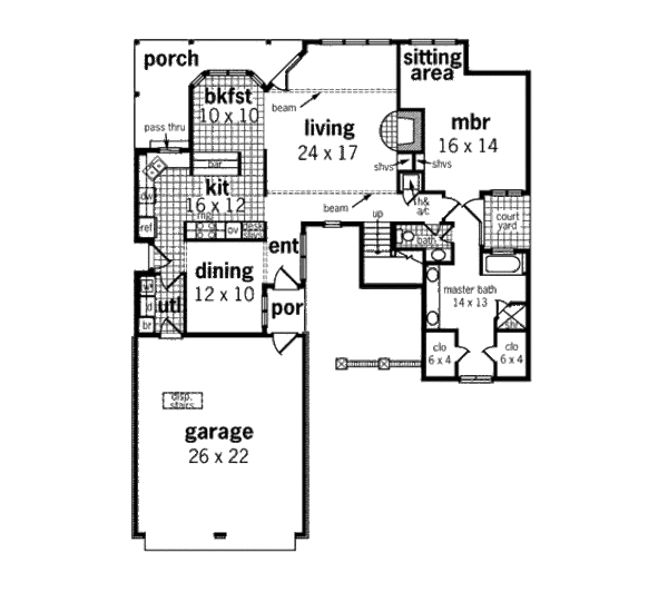 House Plan Design - Mediterranean Floor Plan - Main Floor Plan #45-349