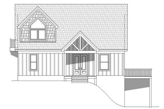 Exterior - Front Elevation 3 for Cabin House Plan #932-250 - 4 bed, 3 bath