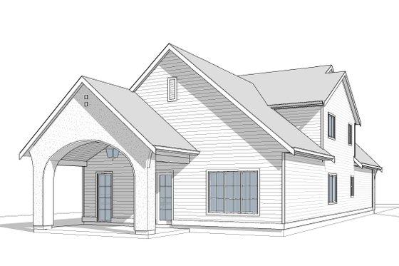 Exterior - Rear Elevation 1 for European House Plan #1114-28 - 3 bed, 2.5 bath