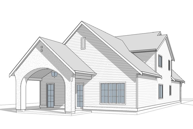 Home Plan - Exterior - Rear Elevation 1 for European House Plan #1114-28 - 3 bed, 2.5 bath