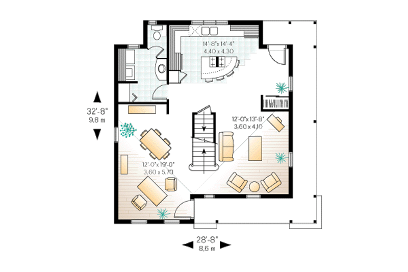 House Design - Floor Plan - Main Floor for Country House Plan #23-225 - 3 bed, 2.5 bath