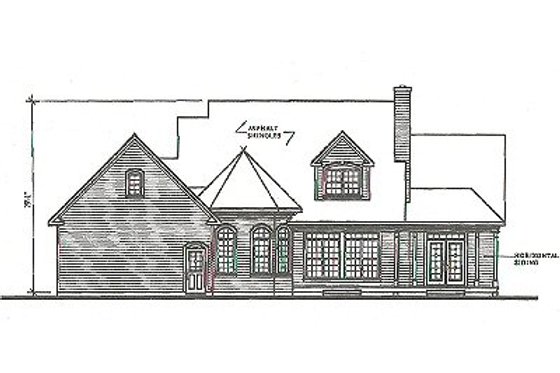 Exterior - Rear Elevation for Traditional House Plan #23-330 - 3 bed, 2.5 bath