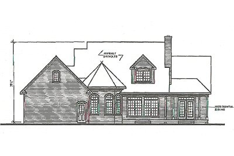 Dream House Plan - Exterior - Rear Elevation for Traditional House Plan #23-330 - 3 bed, 2.5 bath