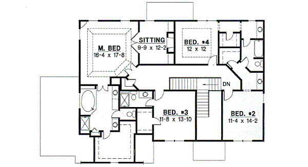 European Floor Plan - Upper Floor Plan #67-570