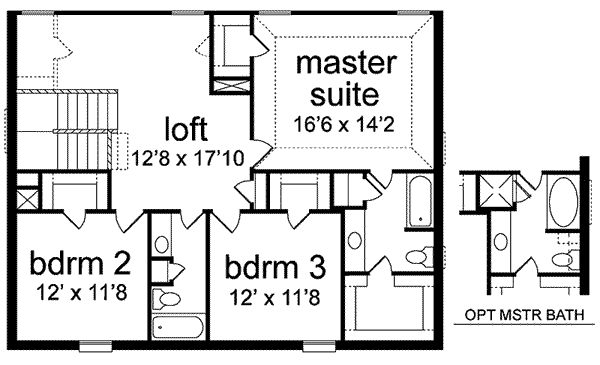 Dream House Plan - Traditional Floor Plan - Upper Floor Plan #84-129