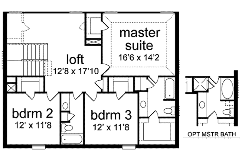 House Plan Design - Floor Plan - Upper Floor for Traditional House Plan #84-129 - 3 bed, 2.5 bath