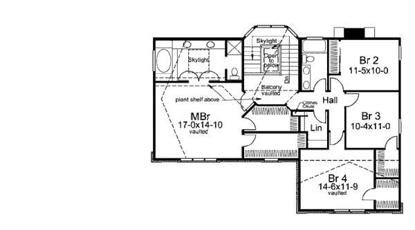 House Plan Design - Colonial Floor Plan - Upper Floor Plan #57-295