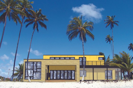 Exterior - Rear Elevation for Modern House Plan #909-4 - 4 bed, 3 bath