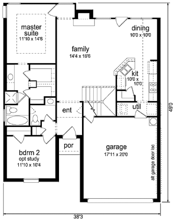 Home Plan - Traditional Floor Plan - Main Floor Plan #84-456