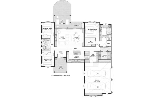Floor Plan - Main Floor for Modern House Plan #928-360 - 3 bed, 2 bath