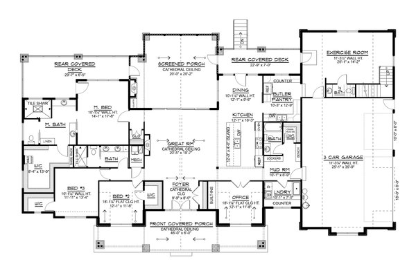 Dream House Plan - Floor Plan - Main Floor for Ranch House Plan #1064-506 - 3 bed, 3.5 bath