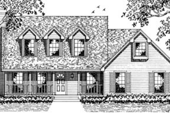 Exterior - Front Elevation for Country House Plan #42-119 - 3 bed, 2.5 bath