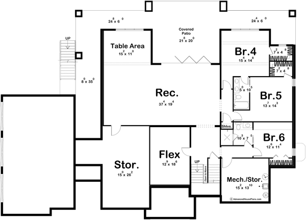 Dream House Plan - Beach Floor Plan - Lower Floor Plan #455-685
