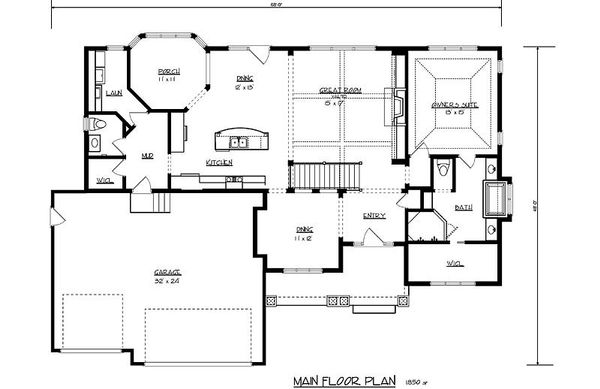 House Design - Traditional Floor Plan - Main Floor Plan #320-485