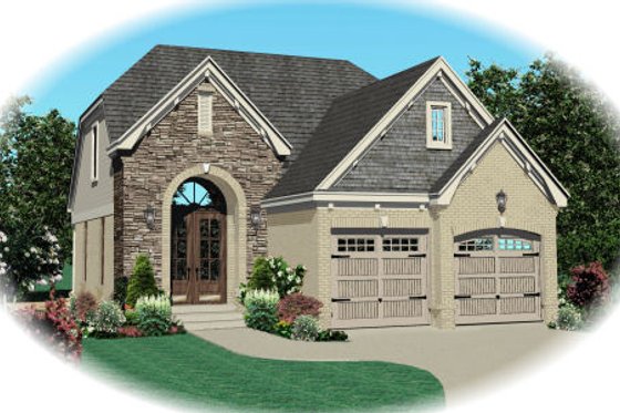 Exterior - Front Elevation for Traditional House Plan #81-13617 - 3 bed, 2.5 bath