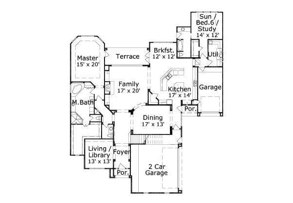 European Floor Plan - Main Floor Plan #411-612