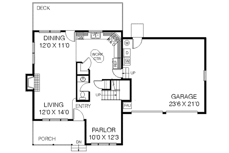 Dream House Plan - Floor Plan - Main Floor for Traditional House Plan #60-339 - 3 bed, 2.5 bath