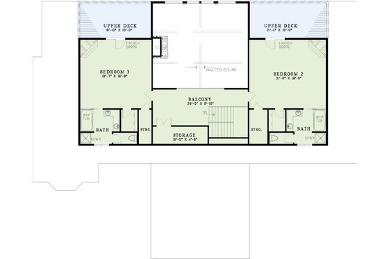 Floor Plan - Upper Floor for Ranch House Plan #17-263 - 4 bed, 4 bath
