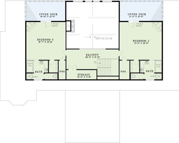 Architectural House Design - Ranch Floor Plan - Upper Floor Plan #17-263