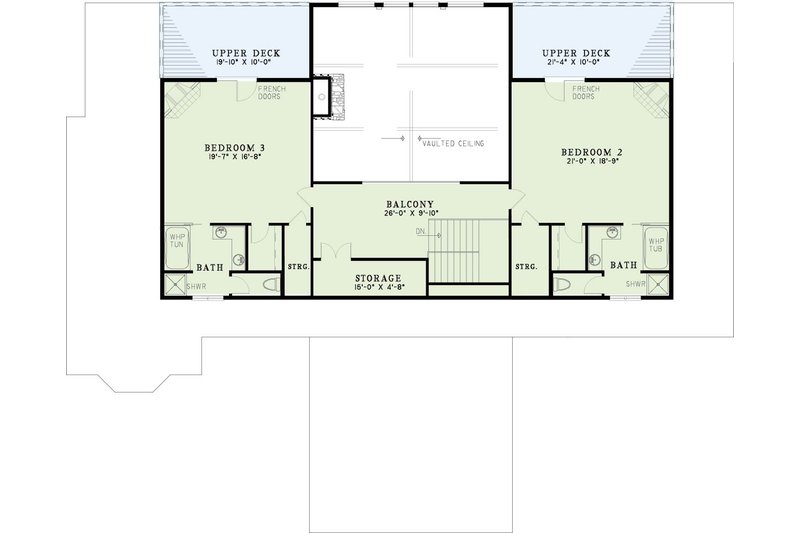 House Design - Floor Plan - Upper Floor for Ranch House Plan #17-263 - 4 bed, 4 bath