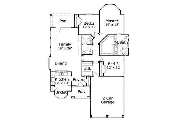 Cottage Floor Plan - Main Floor Plan #411-382