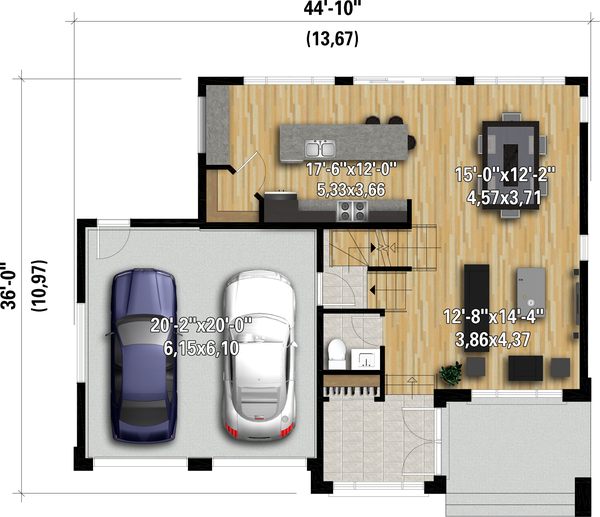Architectural House Design - Contemporary Floor Plan - Main Floor Plan #25-4892