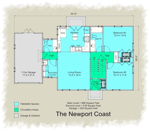 Home Plan - Colonial Floor Plan - Main Floor Plan #489-7