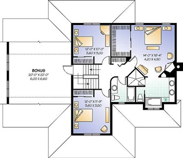 Dream House Plan - Traditional Floor Plan - Upper Floor Plan #23-378