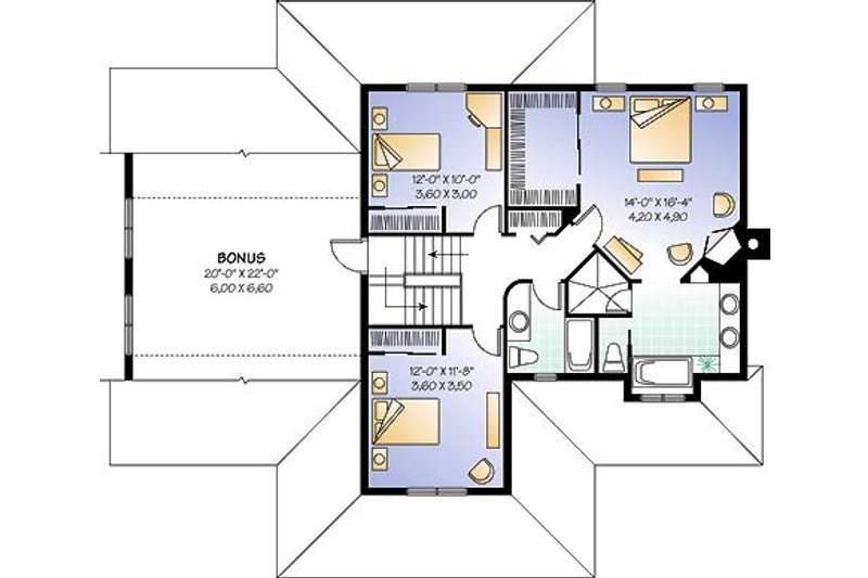 Dream House Plan - Floor Plan - Upper Floor for Traditional House Plan #23-378 - 3 bed, 2.5 bath