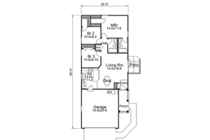 Floor Plan - Main Floor for Traditional House Plan #57-313 - 3 bed, 2 bath
